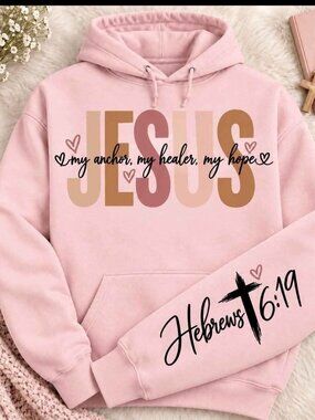 #124 Pink Hoodie with Design. Gildan Adult L, Youth Xs, S, M. New